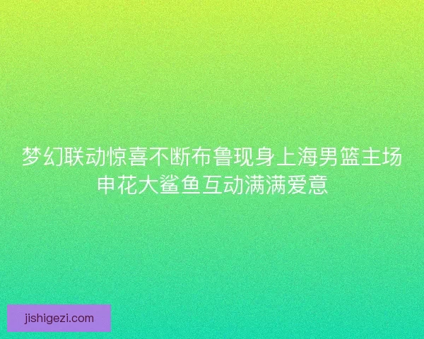 梦幻联动惊喜不断布鲁现身上海男篮主场申花大鲨鱼互动满满爱意